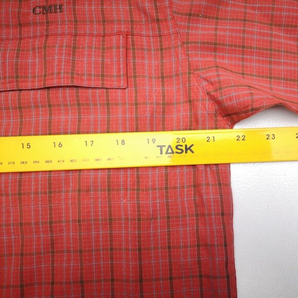 The North Face Men's Size Small Red, Brown, & Blue Plaid Short Sleeve Shirt - Picture 8 of 10